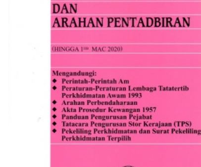 PERINTAH-PERINTAH AM DAN ARAHAN PENTADBIRAN on Sale