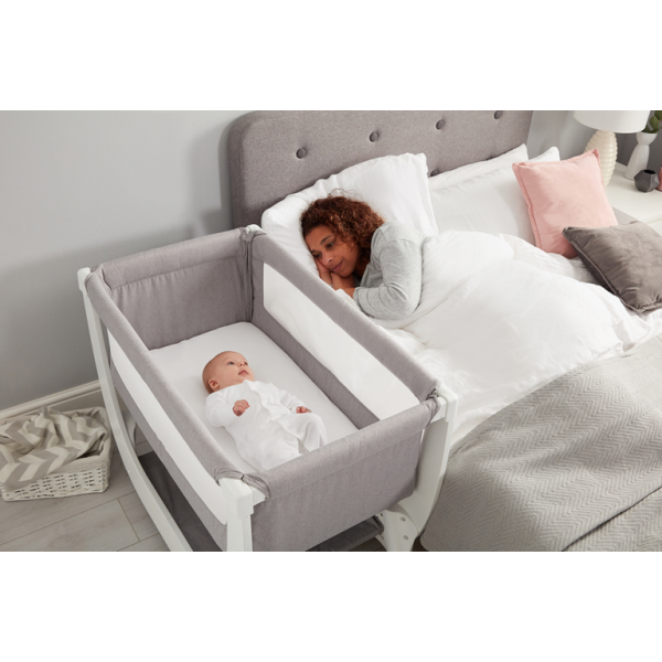 Shnuggle Air Bedside Crib - Stone Grey Supply